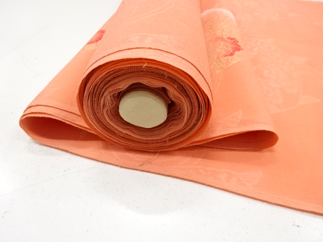  アンティーク　花に糸巻き模様　羽尺反物